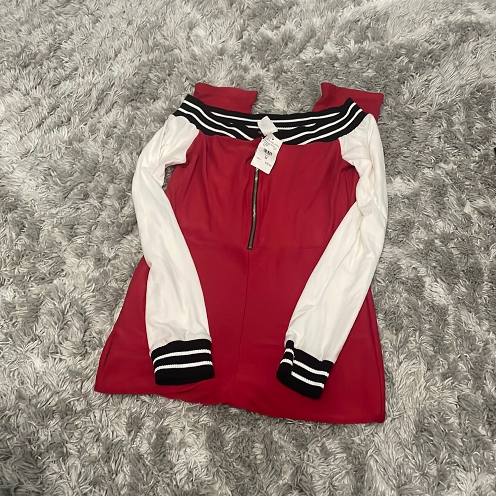 Red, black and white one piece